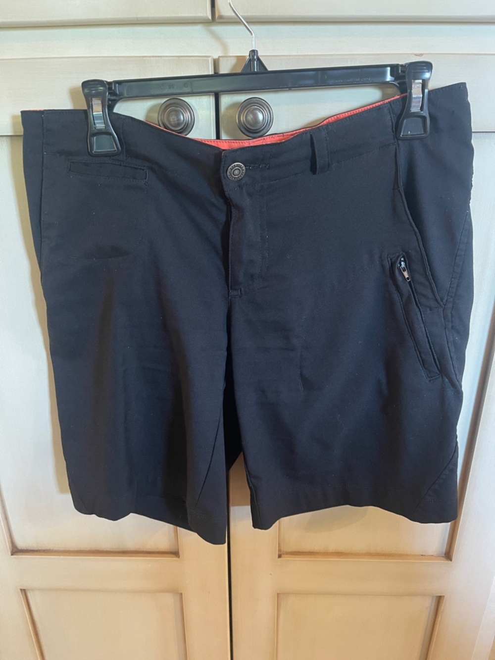 Women’s Black Athletic Shorts with Zip Pocket
